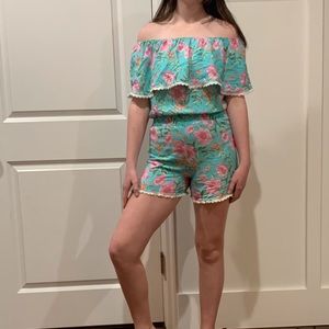Ob . Sess Youth large teal romper like new